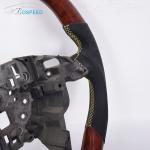 Custom Mahogany Ford Carbon Fiber Steering Wheel Smooth Leather F150