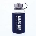 Big Size Sports Durable High Borosilicate 1 Liter Glass Water Bottle With Nylon