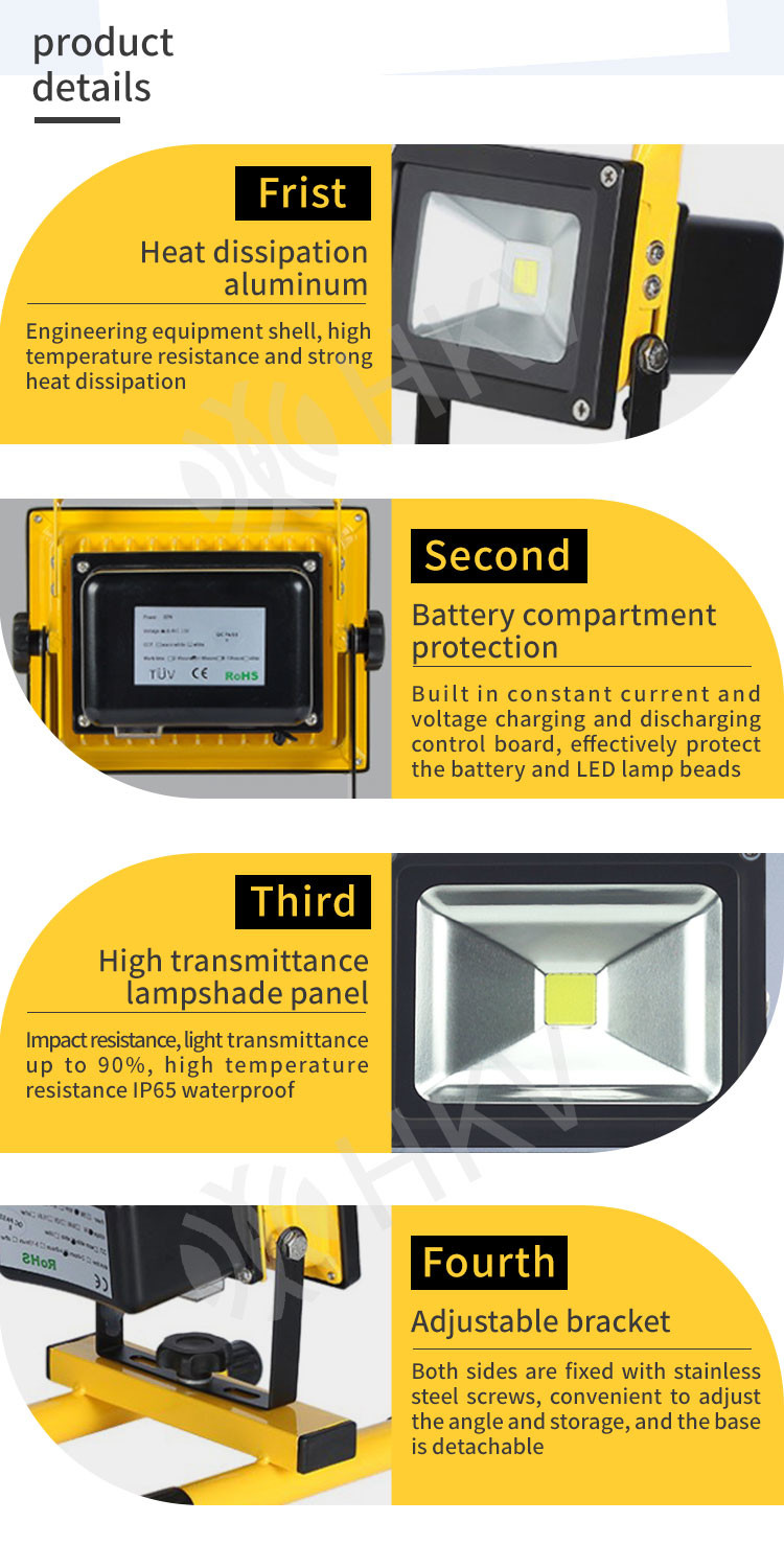 Waterproof Industrial LED Flood Lights Outdoor Hold LED Spotlight Searchlight