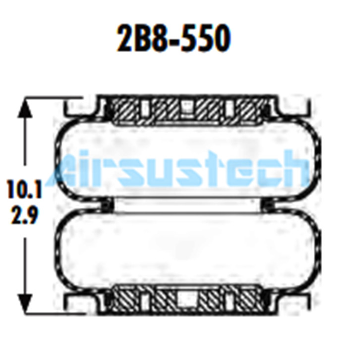 High Flexibility Goodyear Air Spring 2B8-550 Convoluted Suspension Air Bellow 579-92-3-530