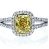 Buy cheap Cushion Loose Diamond HPHT Lab Grown Yellow Diamond fancy intense yellow wedding rings from wholesalers