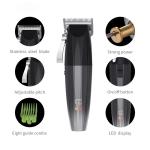 5W Cordless Hair Trimmer 7200RPM Adjustable Blade LCD Display