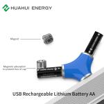 Large Capacity 1000mAh 1.5V Li Ion Battery , Double AA 03 Rechargeable USB
