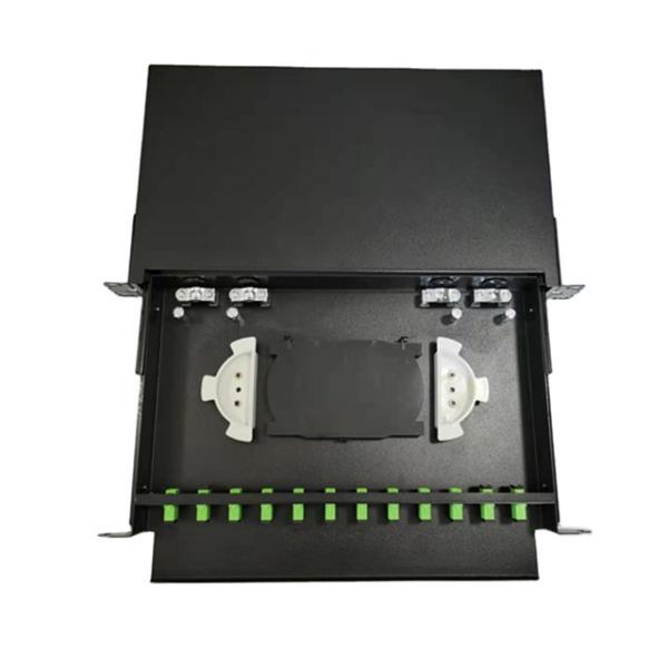 Buy cheap 24 Port Black Metal Fiber Optic Terminal Box 430x200x46mm from wholesalers
