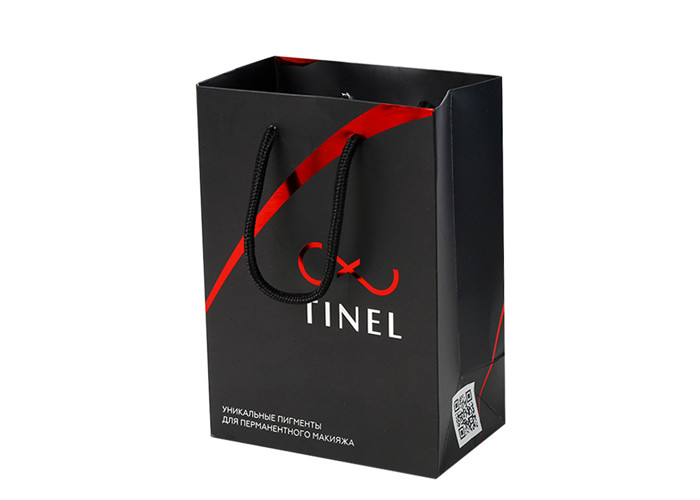 Small Size Offset Custom Printed Promotional Bags , Red Personalised Printed Carrier Bags