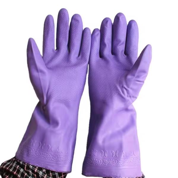 Purple Pvc Household Safety Gloves Latex Glove Fashion High Quality Rubber