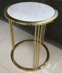 stone top stainless steel metal side table/End table/coffee table for hotel