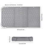 Silicone Collapsible Trifold Dish Drying Mat For Kitchen Counter Extra Large
