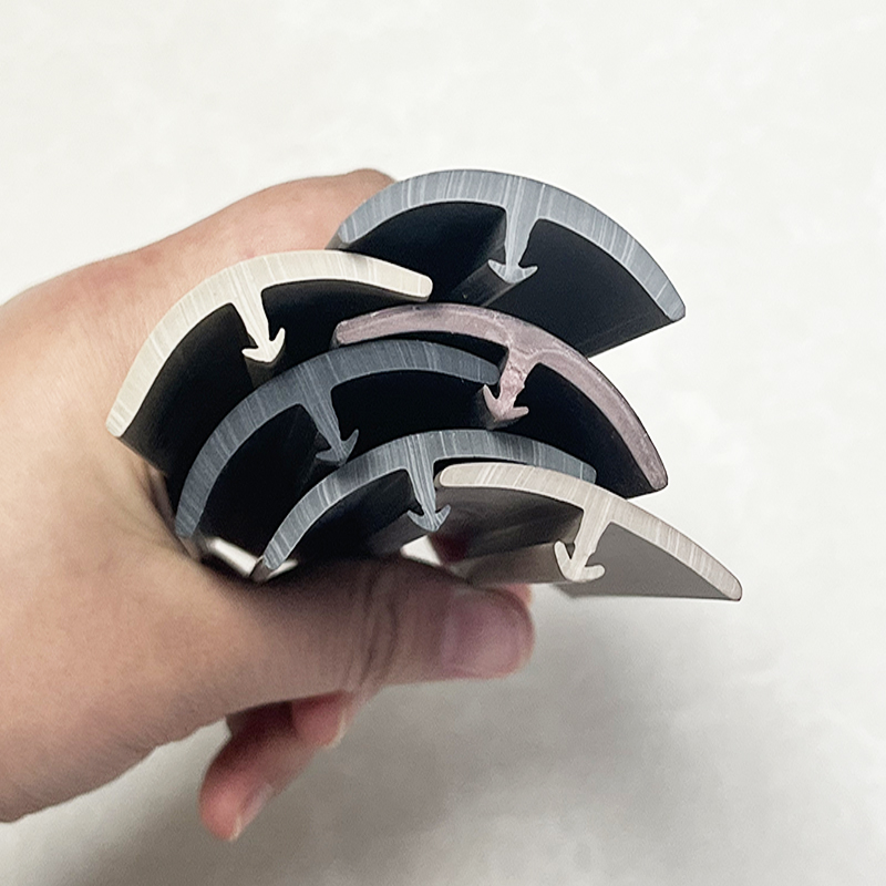 PVC T Shaped Curved Table Edge Wrapping Strip With Hardness 40-90 Shore Custom Color