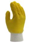 Yellow Cotton Jersey Gloves Wavy Rubber Full Latex Covered Gloves