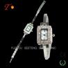 Buy cheap Diamond inset case and metal band slim stone quartz watch for ladies from wholesalers
