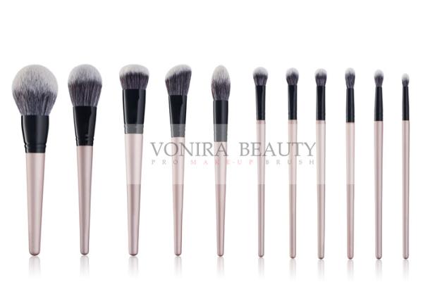 Buy cheap Vegan Taklon Hair 11 Pieces Synthetic Makeup Brushes With Golden Wood Handle from wholesalers