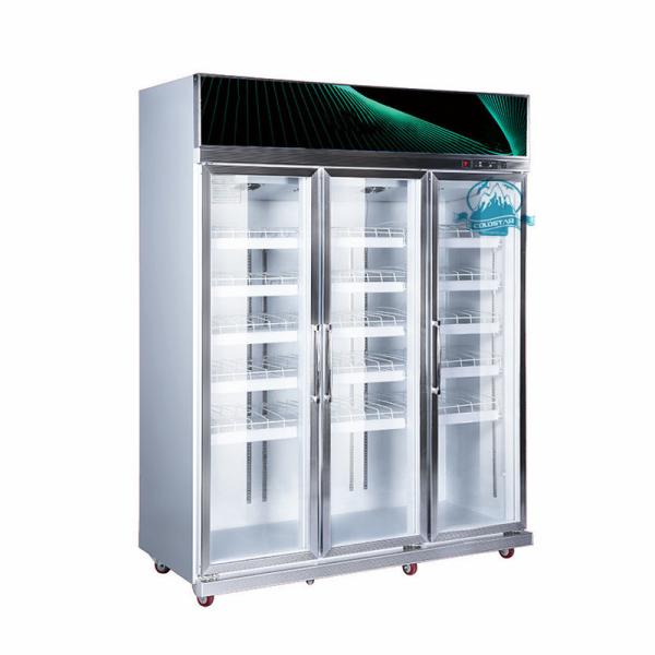 Buy cheap Electric heating glass door vertical supermarket display freezer for ice cream and frozen food from wholesalers