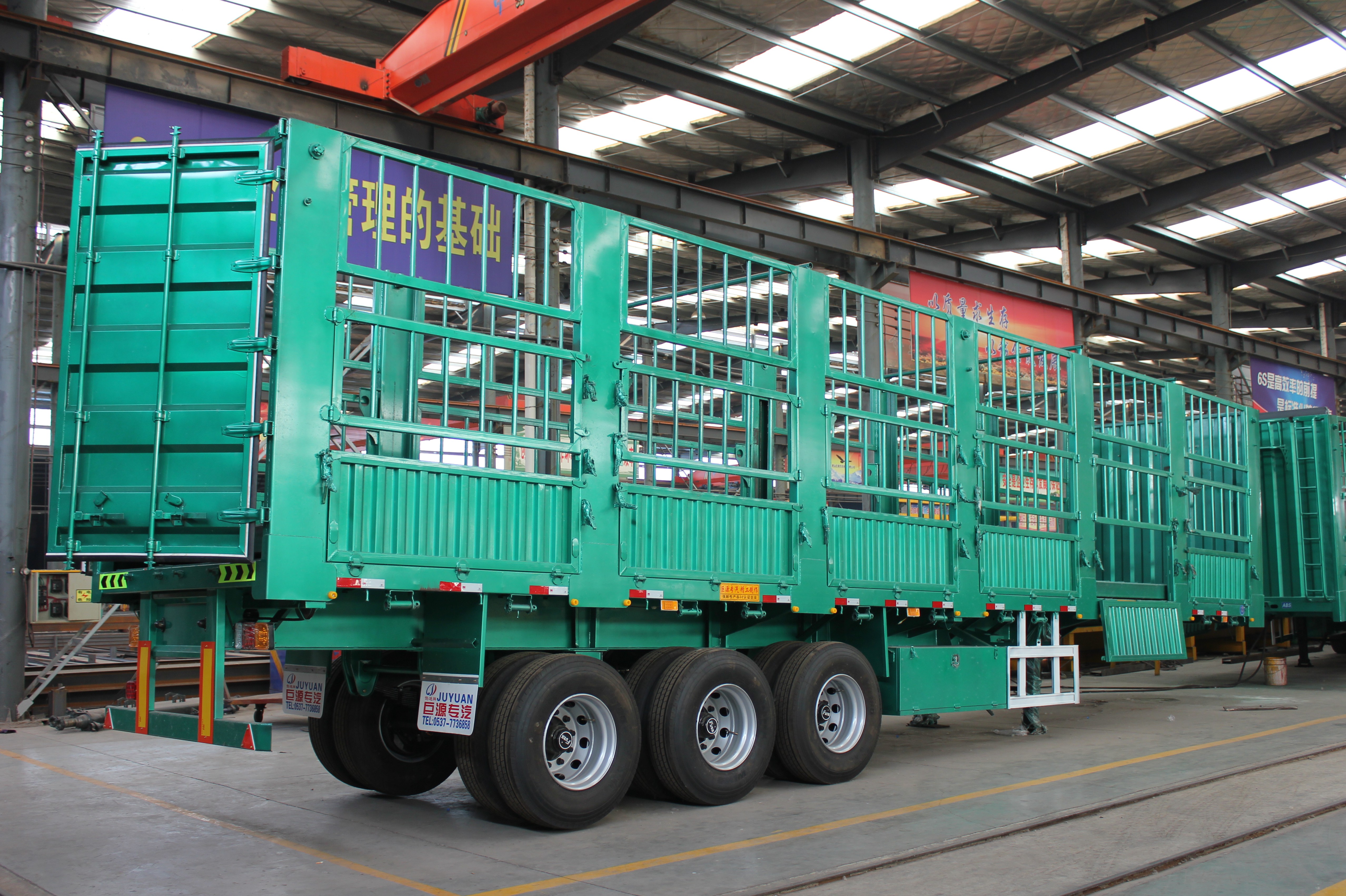 50Ton Leaf Spring Fence Cargo Transport Semi Trailer /Kin Pin 2''/3.5'' Bolt Type