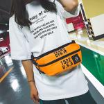 Hip hop earth cool Fanny pack pure color retro cross body bag with character