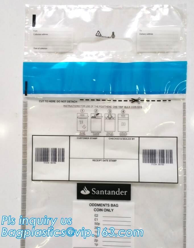 custom logo tamper tear proof plastic bank money envelopes mailing bag, Security Bag/Printed Plastic Security Bags For M