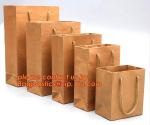 Recycle eco friendly Brown flat bottom shopping kraft paper bag With Paper