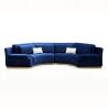 Buy cheap Upholstered Titanium Blue Velvet Sectional Living Room 0.7m Leather Corner Sofa Lounge from wholesalers