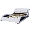 Buy cheap Luxury Headboard Faux Leather Bed Double Size With Pillow Curve Shape White PU from wholesalers