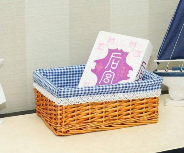 Buy cheap Hand Woven Decoration Organizer Rattan Willow Wicker Cutlery Fruit Storage Tray Home Decoractions Win Boxes basket from wholesalers