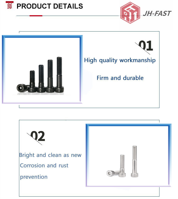 Black Finish Half Threaded Allen Bolts Grade 8.8 10.9 Hexagon Socket Head Cup Screw Bolts