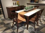 Nordic style Living room Furniture Walnut Wooden Circular Dining table in