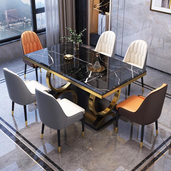 Buy cheap Durable Stainless Steel Marble Dining Table For Lasting Luxury from wholesalers
