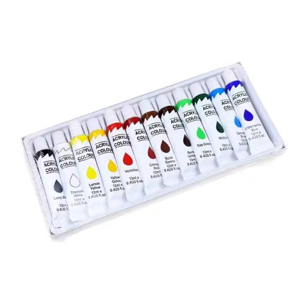 Buy cheap Non Toxic 12 Colors Artist Acrylic Paint 12ml Per Tube For Canvas Painting from wholesalers