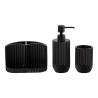 Buy cheap 3pcs Sand Stone Bath Kit Round Shape Swirl Stripe Lotion Dispenser Black ABS Pump Tumbler Toothbrush Tray from wholesalers