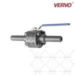 DN25 Three Piece Ball Valve With Nipple End Forged Steel Soft Seal PEEK Ball