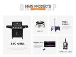 Wood Fired Coal Charcoal Stove Pizza Maker Trolley for Outdoor Patio Cooking