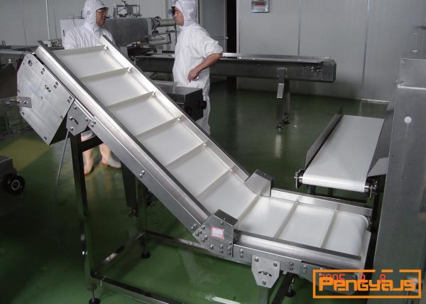 Buy cheap 180 Degrees Inner Radius 200mm Inclined Stainless Steel Belt Conveyor from wholesalers