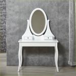 Noble White Solid Wood Tripod With Mirror 62.6INCH Bedroom Dressing Table