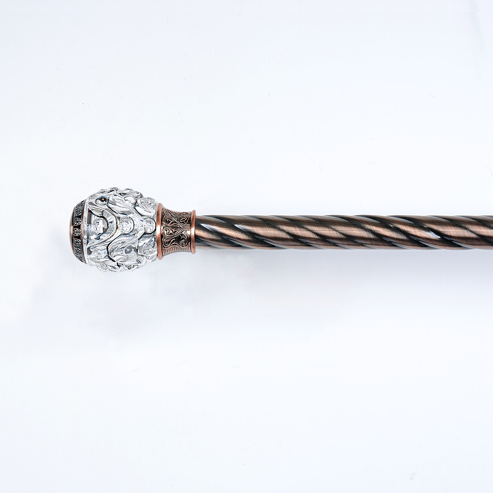 Vintage Curtain Rod Finials Crystal Collection Water Ripple With Cover Red 25mm Decorative Head