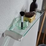 SUS304 Stainless Steel Bathroom Rack OEM Tempered Glass Shower Shelves