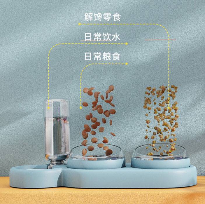 Raised Ceramic Smart Dog Food Dispenser PP AS Material