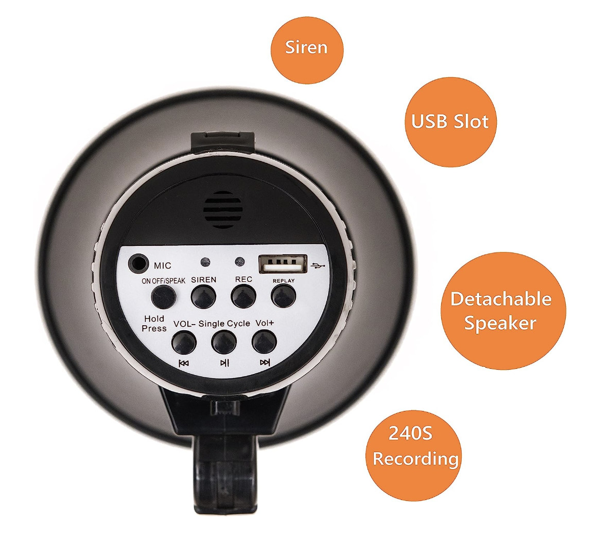 8 X 1.5V Wireless Battery Operated Megaphone Megaphone With Recorder Microphone