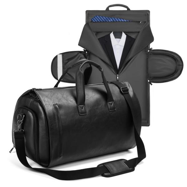 Buy cheap Black PU Leather Oxford Cloth Travel Duffle Bag Accept Customized Logo from wholesalers
