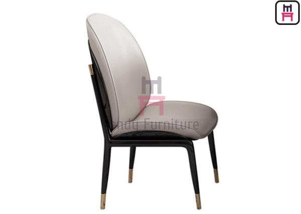 Buy cheap High Gloss Painting Ebony Veneer Armless Dining Chair NAPA Leather from wholesalers