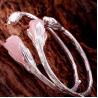 Buy cheap Handcraft Sterling Silver Cuff Bracelet with Sculpted Rose Quartz Gardenias (B6032401ROSE) from wholesalers