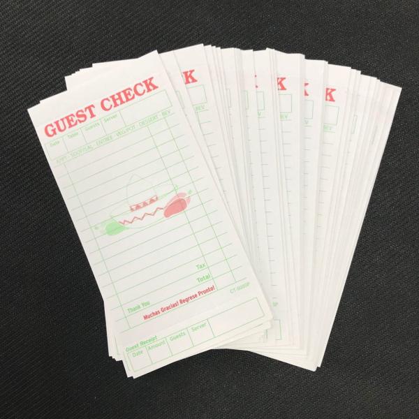 Mexico style single part Hotel Guest Check / Carbonless Forms Carbonless Black