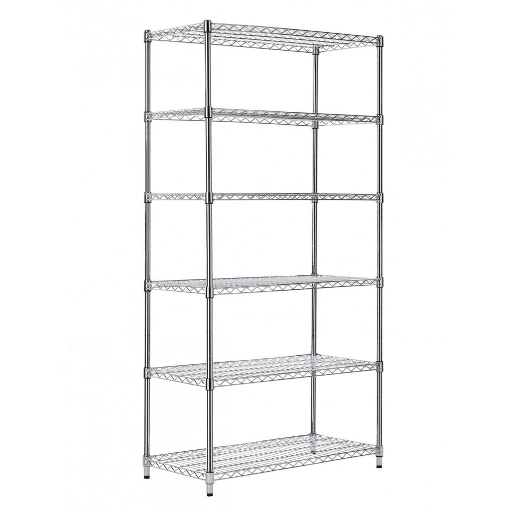 5 Tier Chrome Carbon Steel Storage Wire Shelves For Household Kitchen