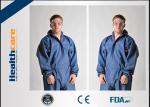 Dark Blue Disposable Chemical Protective Coverall SMS Clothing With Hood And