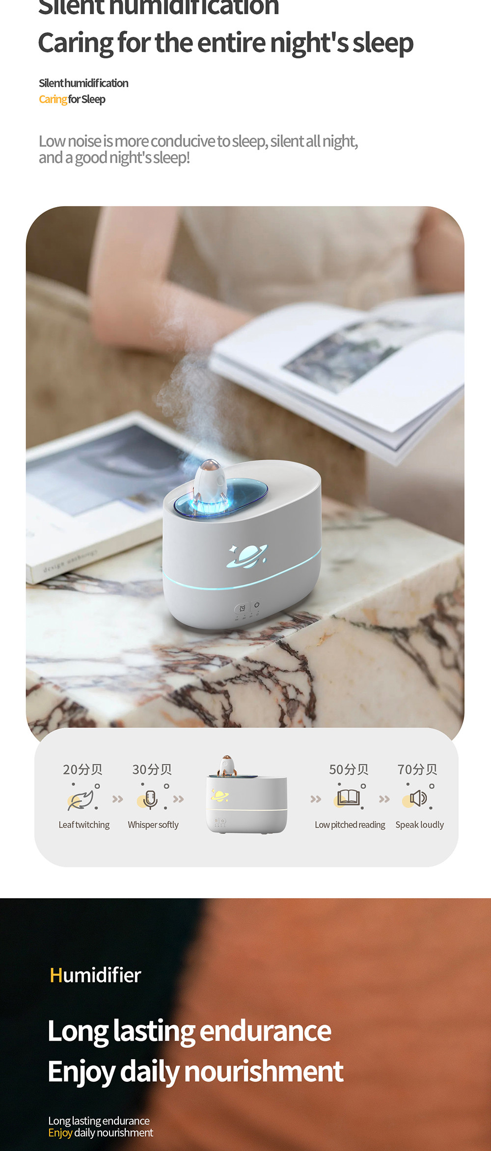 ABS Material Fire Flame Humidifier With 12W Power And Low Noise Level 350ml