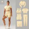Buy cheap Ribbed Zipper Women Gym Set 6 Piece Seamless Activewear Plain Dyed from wholesalers