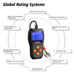 Digital Car Battery Tester Kw600 Multilingual Languages Support Cranking Test