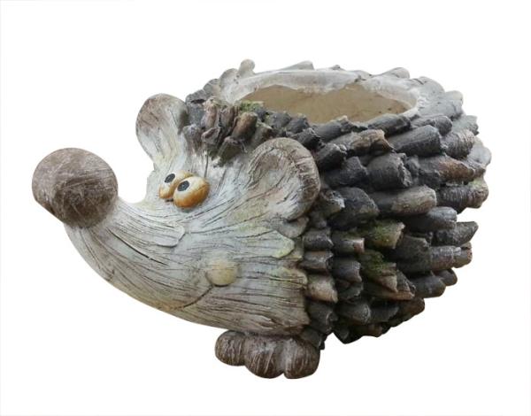 Hand Cast Hedgehog Cement Garden Planters In Magnesia / 18 Inch Cement Pots For