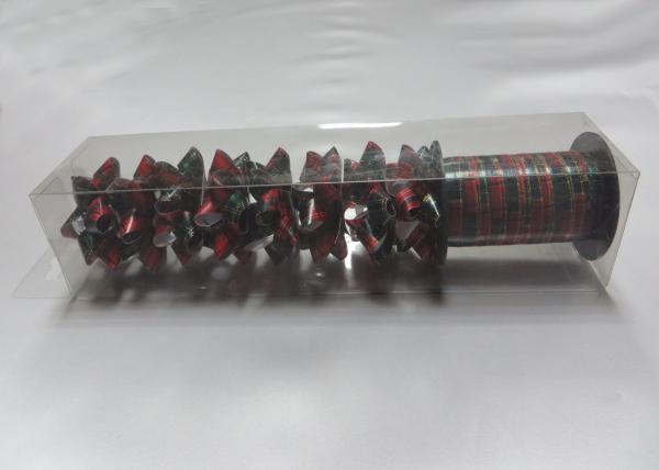 PP Solid and metallic Printed Gift Wrap Ribbon combined with Star bow for