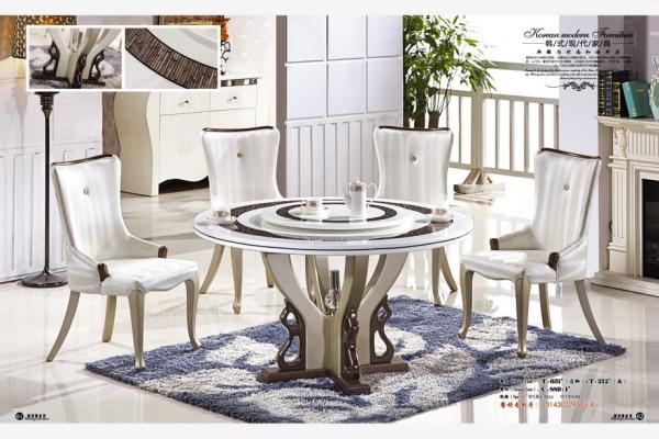 Buy cheap dining room 8 person round marble table furniture from wholesalers
