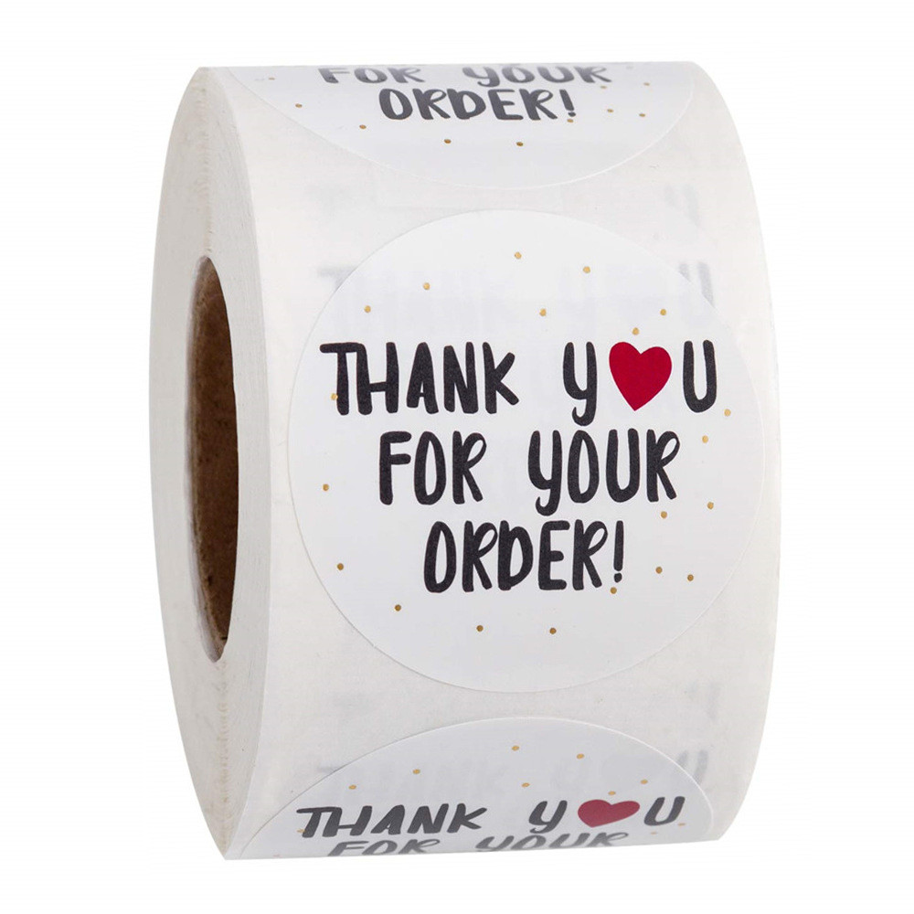 Thank You Words Printed Paper Sticker , Demossed Adhesive Printer Paper